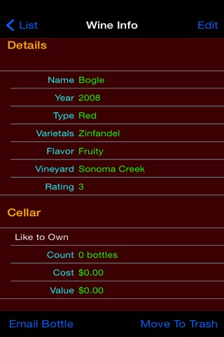 My Wine List screenshot 2