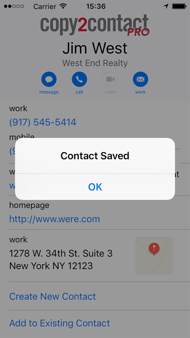 Copy2Contact PRO Screenshot