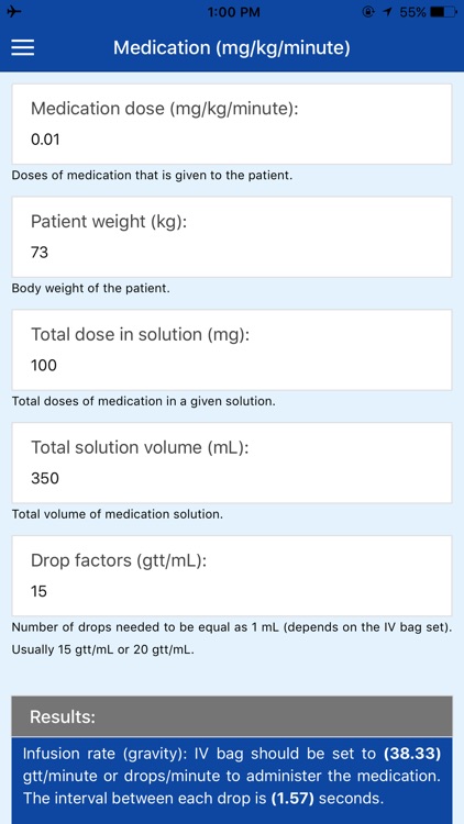 Pocket Infusion Calculator screenshot-4