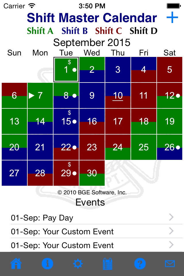 Shift Master Shift Calendar screenshot 2