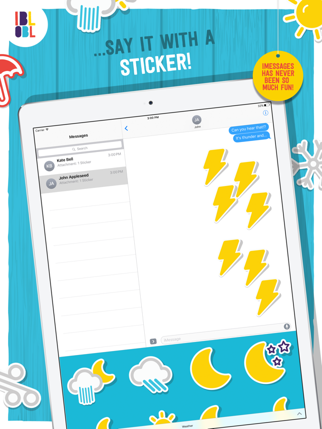 ‎Ibbleobble Weather Stickers for iMessage Screenshot