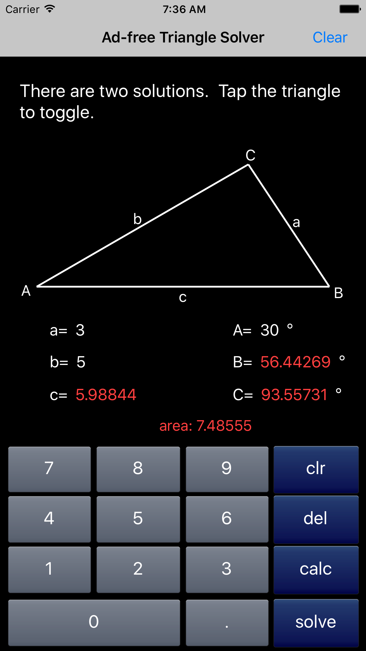 Triangle Solver screenshot 4