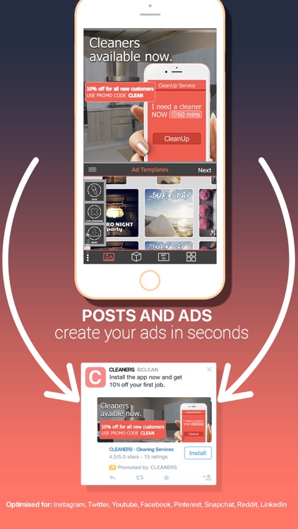 Post & Ad Creator for Instagram, Twitter and media