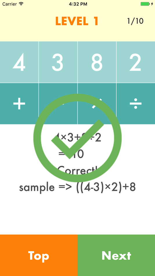 #1. 10 Puzzle : Math Game - Make 10 with 4 numbers! (iOS) 由: D2CR Inc.