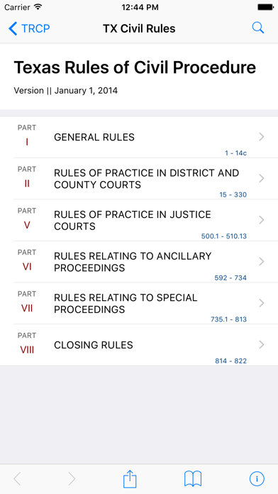 Screenshot #1 pour Texas Rules of Civil Procedure (LawStack's TX Law)