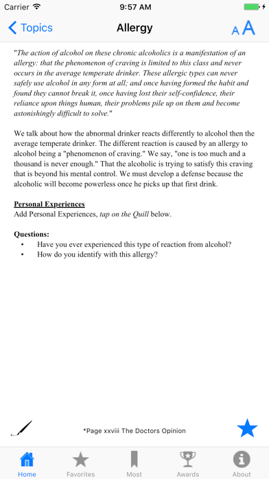 AA Topics-w/ Big Book Passages iPhone screenshot 2 - Reference app