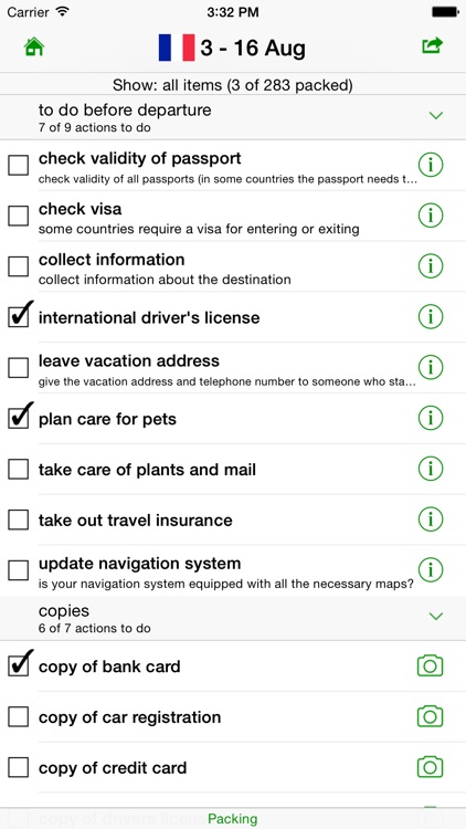 GetPacked: packing list screenshot-3