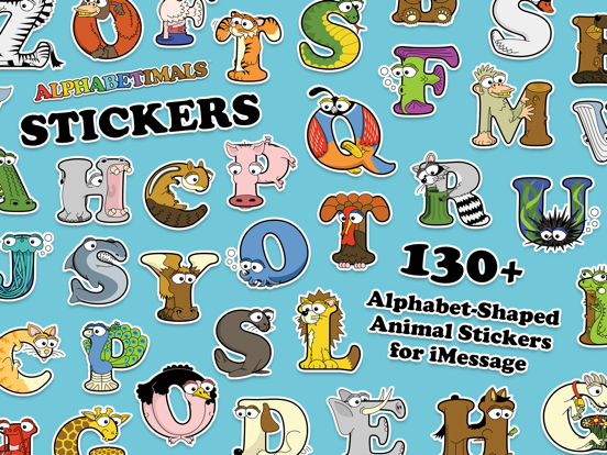 Alphabetimals Stickers iPad app afbeelding 1