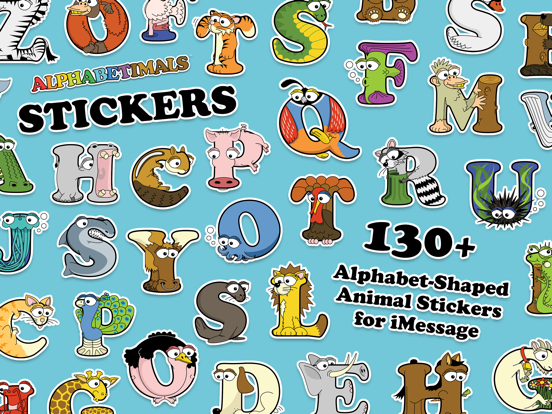 Screenshot #4 pour Alphabetimals Stickers