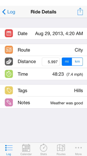‎Cyclist Log Screenshot