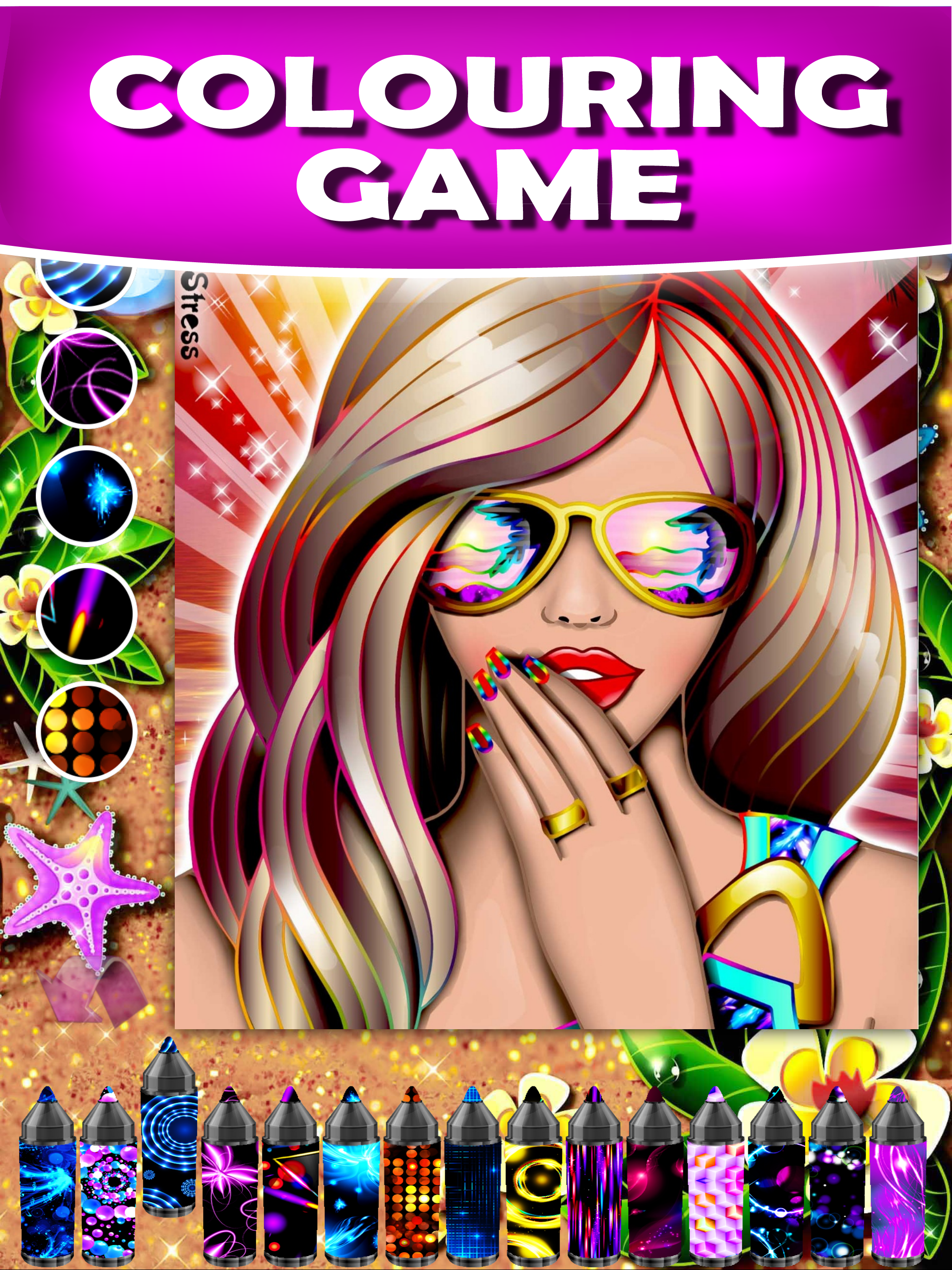 Tropical Princess with Colouring In Dress Up Games