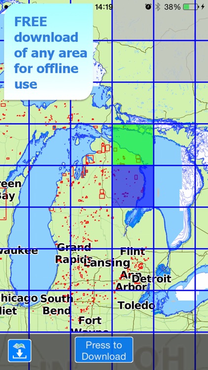 Aqua Map Michigan MI Lakes and Great Lakes screenshot-4