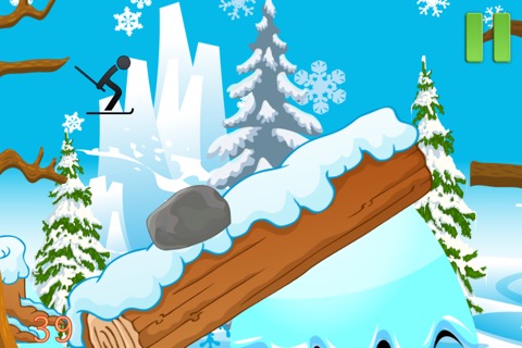 スティックマンサファリ冬のスキーエクストリームゲームのおすすめ画像4