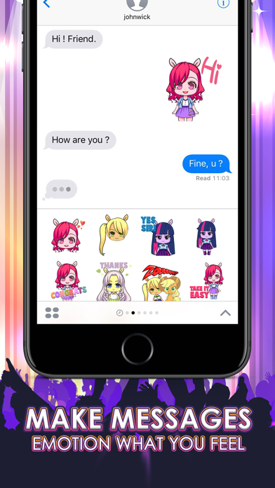 Pony Girls Emoticons Stickers for iMessageのおすすめ画像2