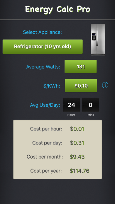 Energy Calc Pro - Appliance Energy Cost Calculatorのおすすめ画像1