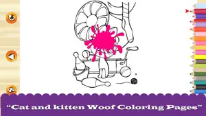 Cat and kitten Woof Coloring Pages screenshot #1 for iPhone