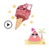 Animated Ice Cream and Watermelon Emoji Sticker