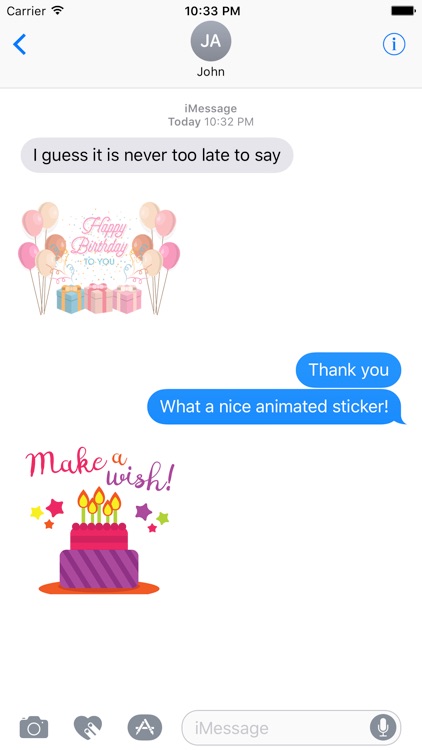 Animated Happy Birthday Card Stickers