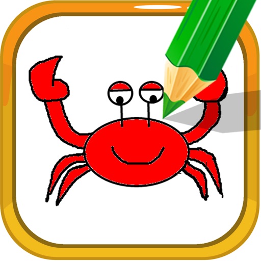 Children Drawing Coloring Book Red Crabs Games icon