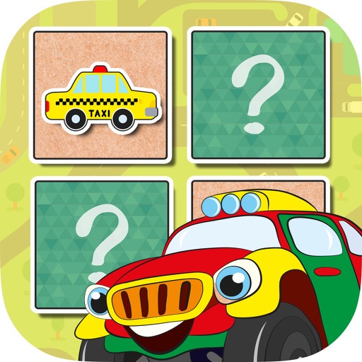 Cars find the Pairs learning game icon