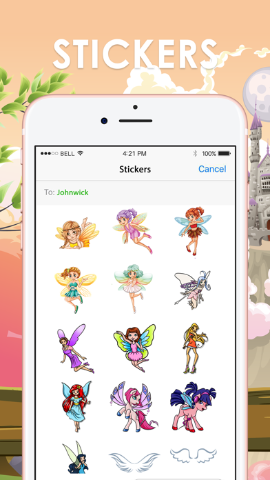 Screenshot #1 pour FairyTale Sticker Emoji Themes by ChatStick
