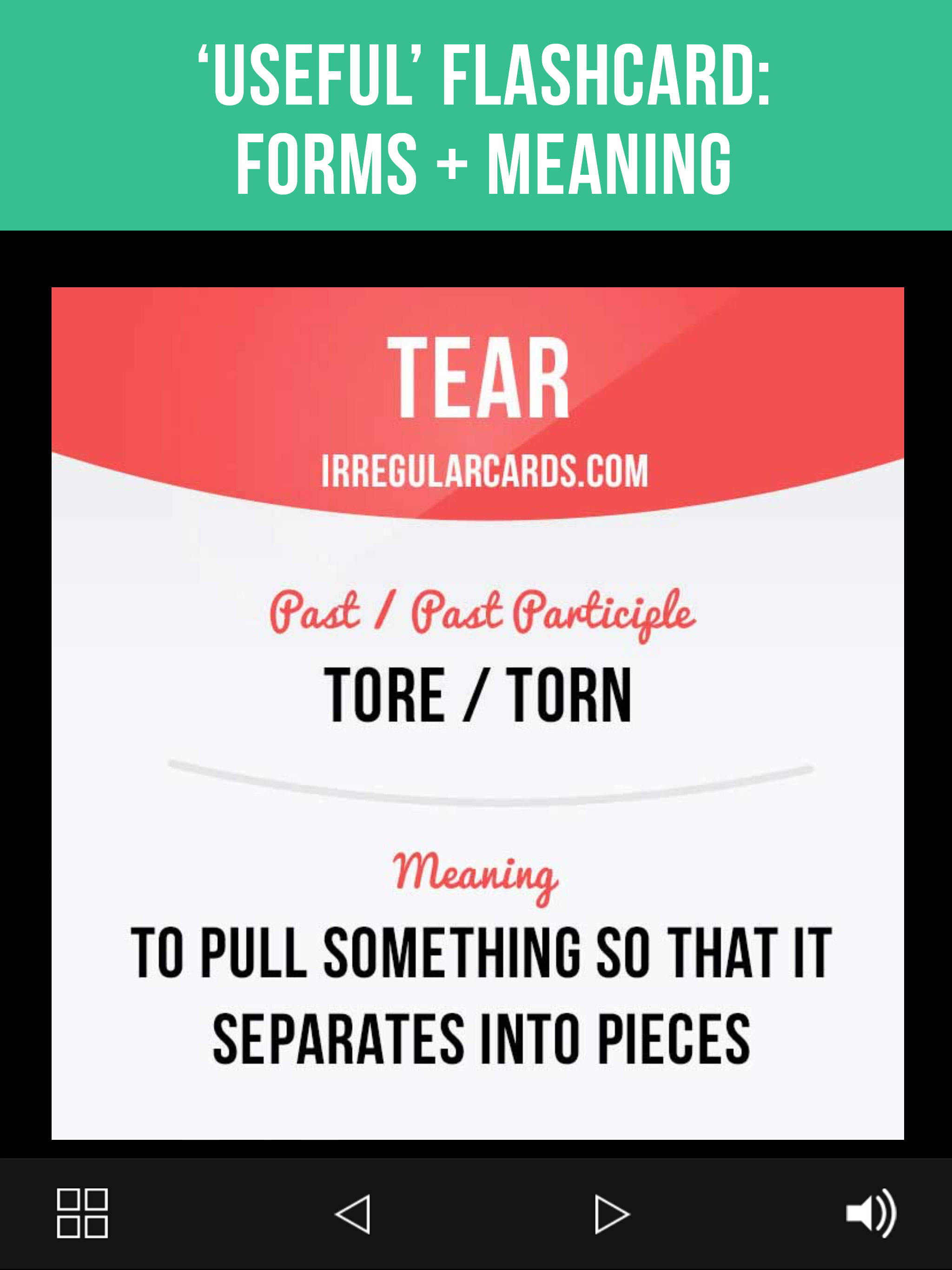 English Irregular Verbs Cards