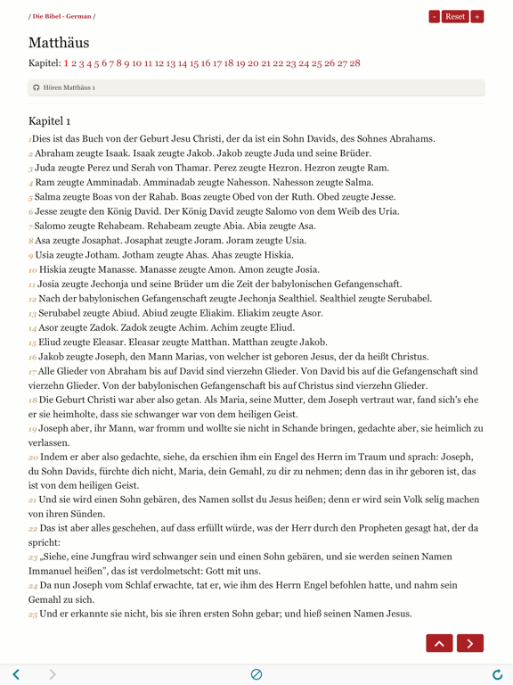 German Holy Bible Audio and Text - Luther Version iPad screenshot 4 - Reference app