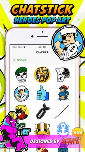 Heroes Pop Art Stickers Keyboard By Chat