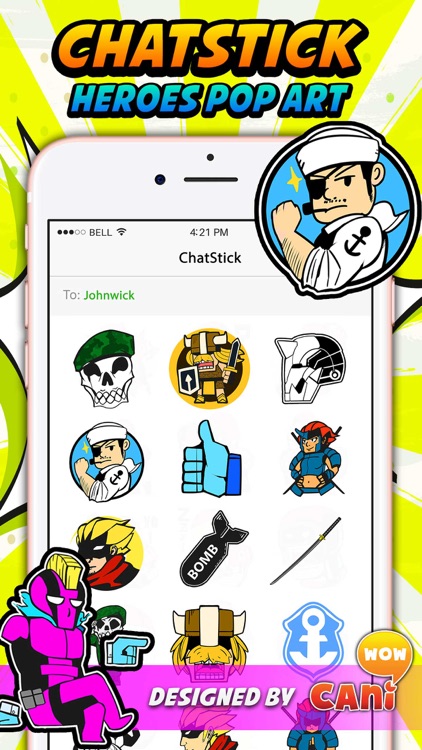 Heroes Pop Art Stickers Keyboard By ChatStick