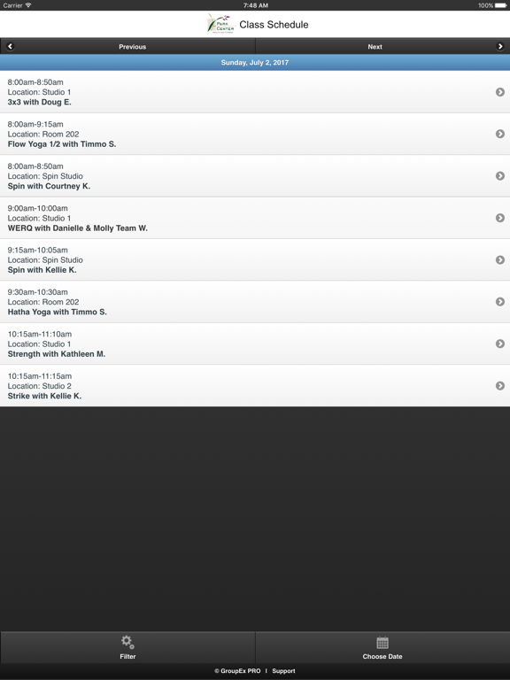 Screenshot #4 pour Park Center Health and Fitness Schedule