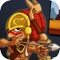 Use the bow and the arrows to hit the apple on your friends head