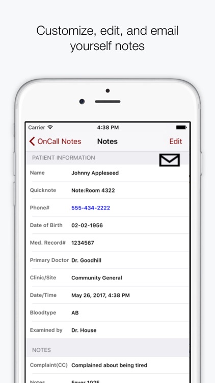 On Call Notes (Doctor's Patient Tracker)