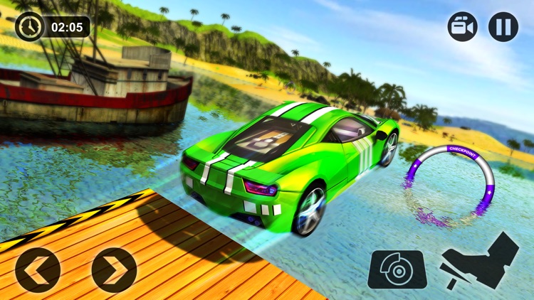 Floating Water Car Driving - Beach Surfing Racing screenshot-3