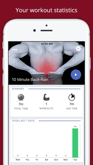 Screenshot #1 pour 10 Min Lower Back Therapy Workout Challenge
