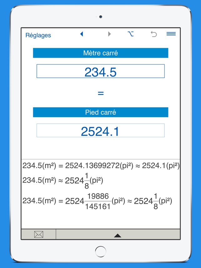 Pieds carrés / mètres carrés convertisseur dans l'App Store