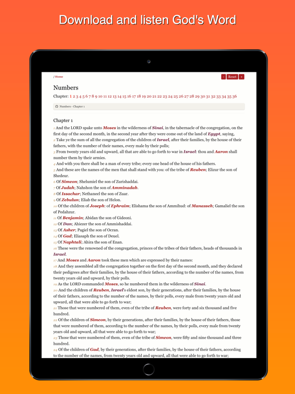 King James Version Bible Offline:KJV Audiobook MP3 iPad screenshot