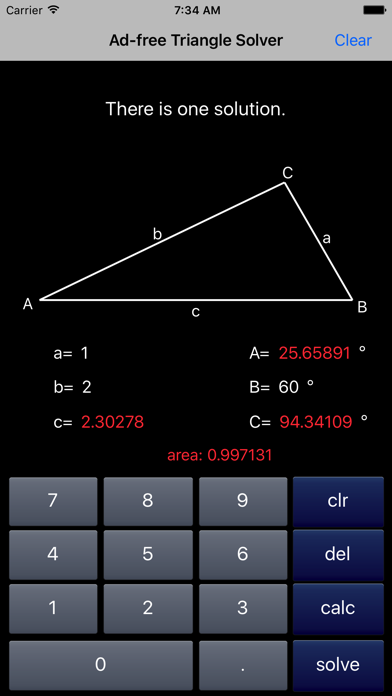 Triangle Solver Screenshot