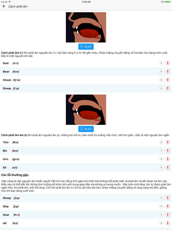 Screenshot #4 pour Phát âm tiếng anh: hoc phat am tieng anh