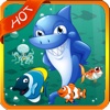 Shark hunter games Match3 for kids - world of sea