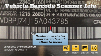 Screenshot #1 pour VIN Barcode Scanner LITE