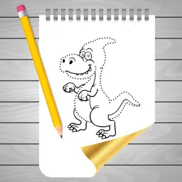Coloring Book and Drawing Dinosaur on Sketch Line app icon