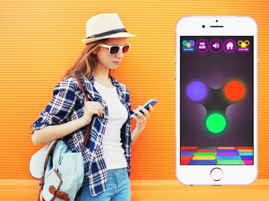 Fidget Spinner Wheel Simulator - Neon Glow Toy iPad screenshot 1 - Entertainment app