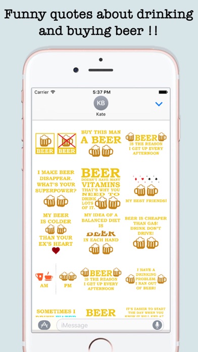 Funny Beer Quotes Stickers For iMessageのおすすめ画像1