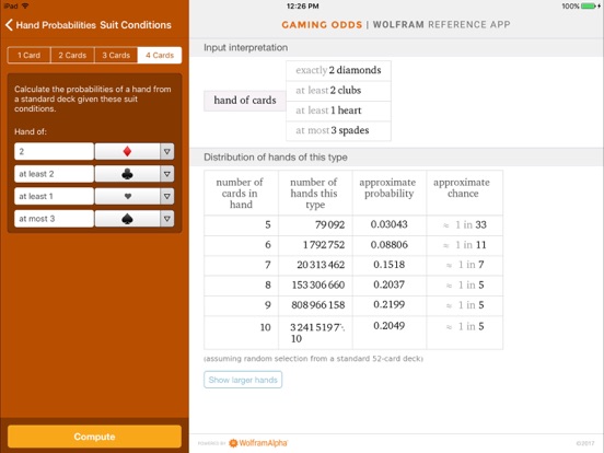 Screenshot #5 pour Wolfram Gaming Odds Reference App