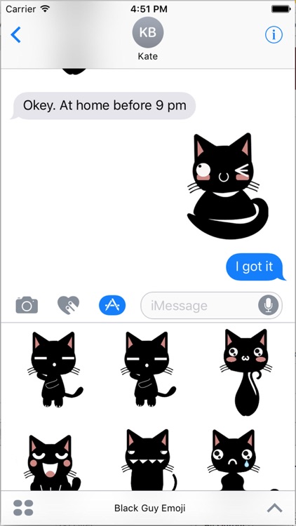 Black Cat Humor Sticker - Black Emoji Pack