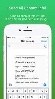 contacts via sms: send contacts by sms iphone screenshot 2
