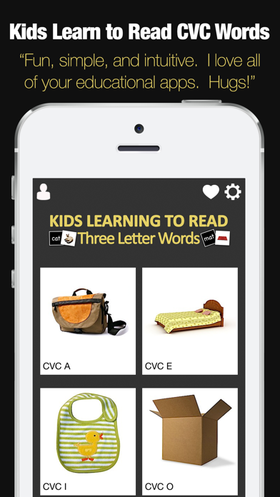 Screenshot #1 pour Kids Learning to Read - Three Letter CVC Words