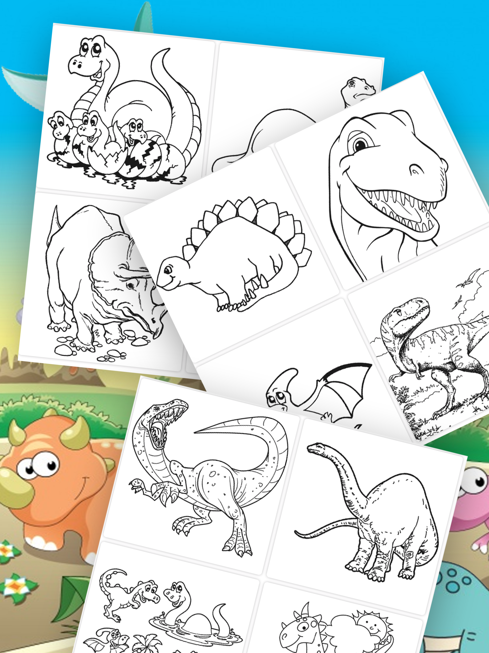 Dinosaur Drawing Coloring Pages for kids screenshot 7