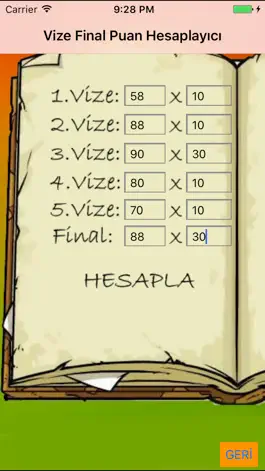 Game screenshot Vize Final Puan Hesaplayıcı apk
