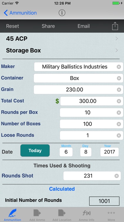 Ammunition Inventory & Ammo Catalog Calculator